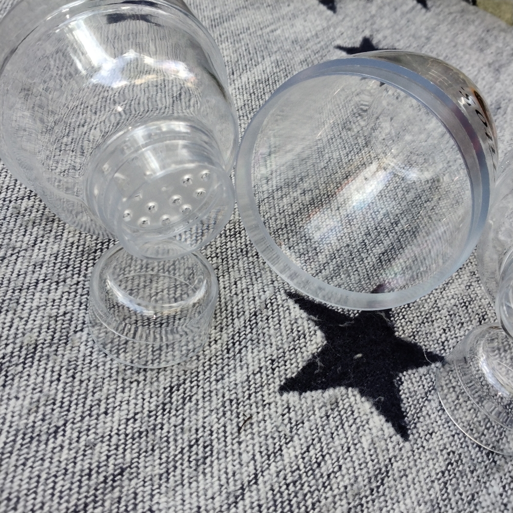 TWO Fineline Quenchers 7 oz. Clear Plastic Cocktail Shakers NWOT - Picture 5 of 11